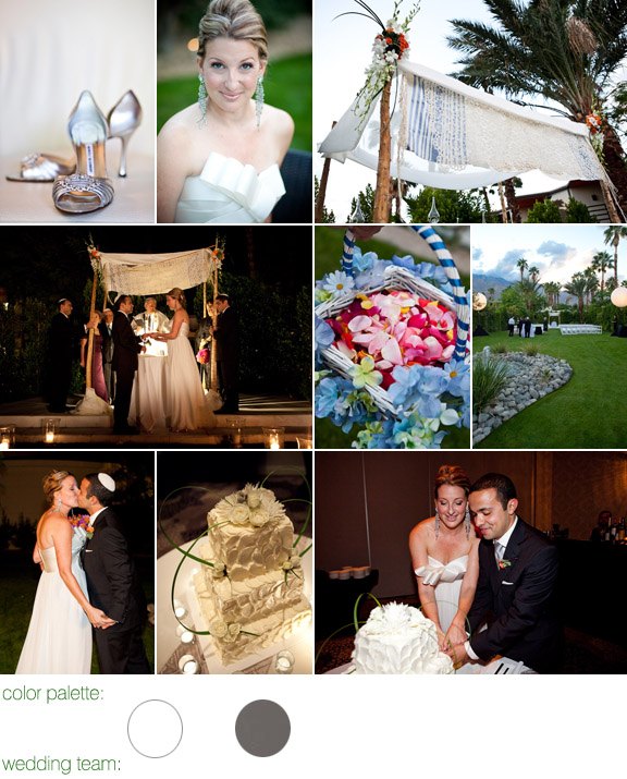 Palm Springs, CA - real wedding - photos by: Mary McHenry - color palette: white and pewter